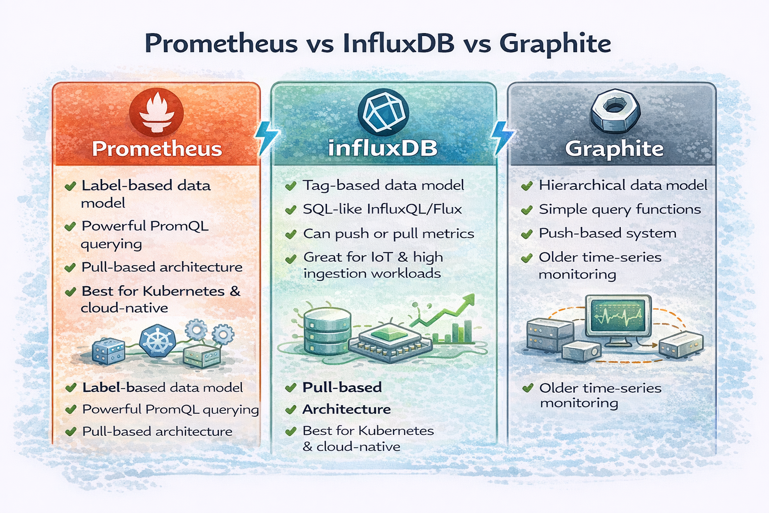 Prometheus vs InfluxDB vs Graphite